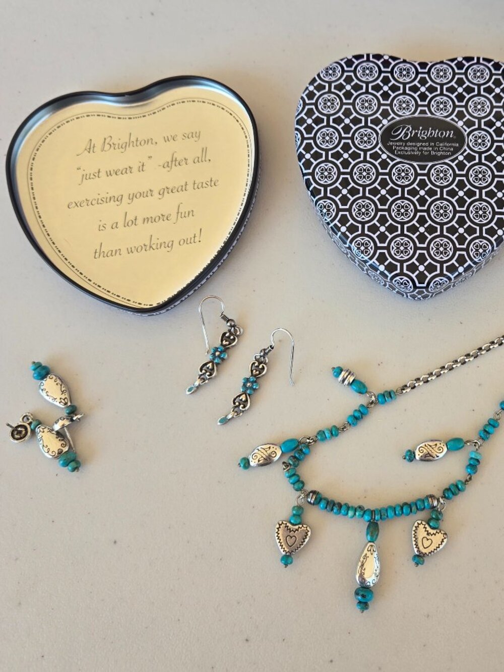 Brighton necklace, earrings and box